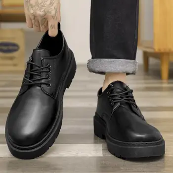 Кожени Мъжки обувки Лятна Дишащи Спортни и Ежедневни Бизнес Официалната облекло за Британския стил За момчета Мъжки обувки С ниски берцем Martin Boo