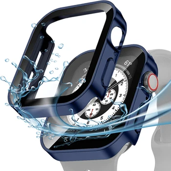 Стъкло + Калъф За Apple Watch Ultra 9 8 7 se 6 Калъф iWatch Accessorie Защитно Фолио за Дисплея на Apple watch серия 49 мм 45 мм 41 мм 44 мм 40 мм