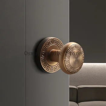 Античен нов китайски невидима система за заключване на вратите, едностранно заключване, скрити система за заключване на вратите на стената, вътрешна сферична врата копчето, месинг