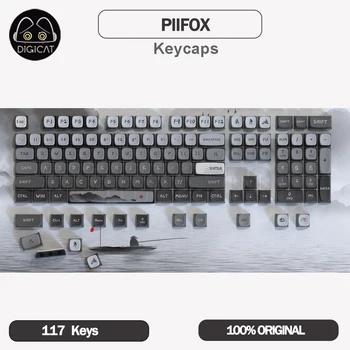 PIIFOX Keycaps Навигационни Прозрачни Капачки За Ключове 117Key АСК Keycap PBT За Pc Gamer Аксесоари Термосублимационные Капачки За Ключове Подарък