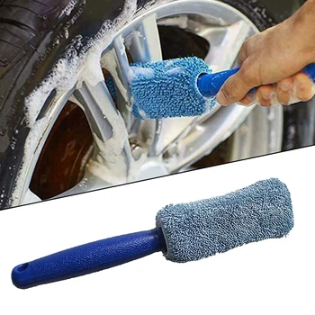 Четка за почистване на автомобилни джанти Инструмент от сплав с мека четка за почистване на гуми Четка за почистване на гуми от тъкан плат