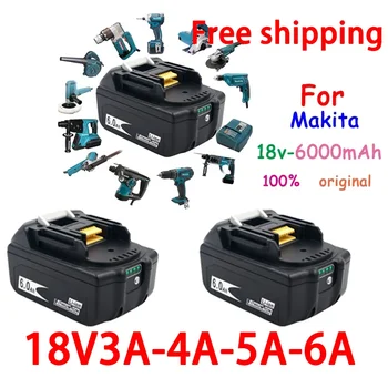 100% Оригинален За Makita Батерия за Лаптопи 18V 6000mAh с led Литиево-йонна батерия Заместител на LXT BL1860B BL1860 BL1850