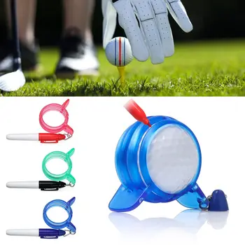 1 комплект 360-градусов подложка за топка за голф, скоба, за да се тагове, Рулетка с молив, Маркер за топки за голф, Линеен кутия за изравняване на спортни шаблон