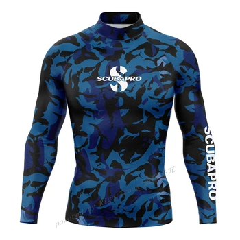 2024 Нова цветна мъжки професионална тениска за сърфиране с дълъг ръкав, солнцезащитная hoody за сърфиране, Рашгард, бански костюми, със защита от ултравиолетови лъчи, реплика