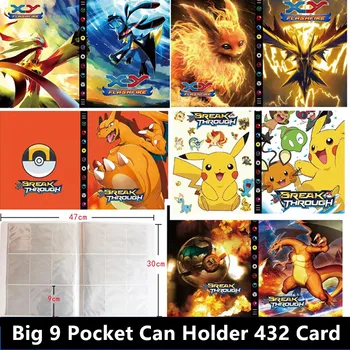 432шт Албум Pokemon Книга Мультяшная Картичка Папка с карта Детска карта на VMAX GX 9 Джобен притежател на Колекция от Изтегления списък на Детска Страхотна играчка За подарък