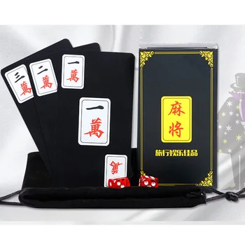 Пътни кости за Mahjong/чанта за водоустойчив настолна игра Mahjong 148 картички от матирана пластмаса PCSPVC