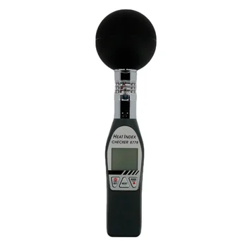 Цифров ръчен термометър с черна крушка AZ8778, измерване на топлинен индекс, влагомер