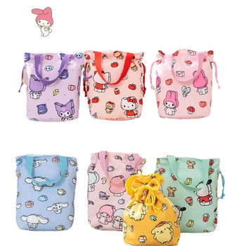 Sanrios Hello Kitty Kuromi Pochacco Удебелена чанта с катарама на съвсем малък, удобен и екологично чиста по време на пътуване