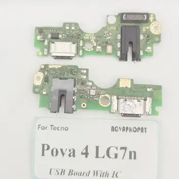 Оригиналът е за Tecno Pova 4 LG7n USB зарядно устройство зарядно устройство конектор за слушалки, аудио жак микрофон Такса за зареждане на микрофона