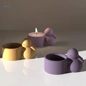 Форма за свещник с анимационни заек, форма от епоксидна смола, под формата на украса на маса