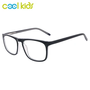COOLKIDS унисекс Очила в ацетатна рамки правоъгълна форма Оптични очила класически цветен дизайн на Точки 4 цвята WD1402