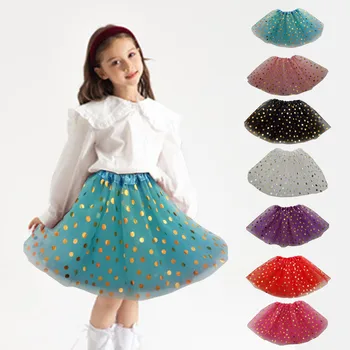 Пролетно-летни памучни поли с цветен печат за малки момичета, принцеса Лолита, необичайни цветове за партита, обичаи да се изяви