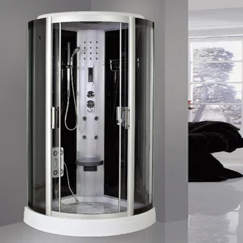 Модерна луксозна разтегателна врата със стъкло за хидромасаж за 2 лица в комплект с парна душ кабина