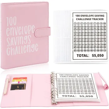 100 Пликове Money Saving Challenge Budget Binde за планиране на бюджет и икономия на пари - най-лесният и забавен начин да си спестите 5 050 долара
