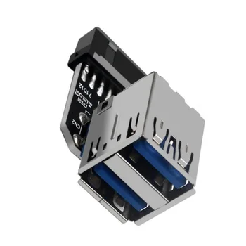20Pin до Двойно адаптер USB3.0, Преобразувател на работния плот на дънната платка, 19-номера за контакт/20P конектора-контакта на 2 USB порта, a, PH21