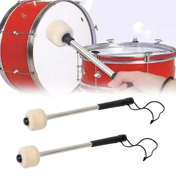 2 елемента Чук за бас-барабан, чук от чувствах главата, Тимпани с дръжка от неръждаема стомана, необходими ударни инструменти за бас-барабани