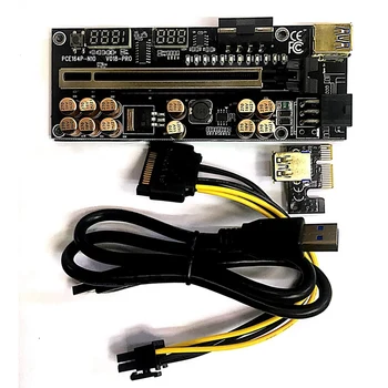 VER018 PRO PCI-E Странично Card USB 3.0 Кабел 018 ПЛЮС PCI Express от 1X до 16X удължител Pcie адаптера за майнинга БТК