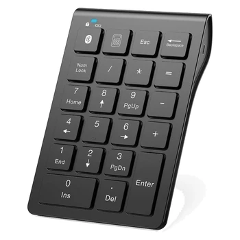 Безжична цифрова клавиатура, акумулаторна цифрова клавиатура Bluetooth, Фина 22-ключ клавиатура външна цифрова клавиатура за въвеждане на данни