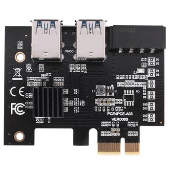 Адаптер PCI-E ДО Pcie PCI-Express От 1X до 16X Такса Майнинга Странично Карта От 1 до 4 Множител USB 3.0 С 4-Пинов Порт Захранване Molex