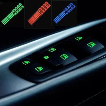 Бутон прозореца на колата Светещ стикер Превключвател за повдигане Нощни флуоресцентни етикети Етикети за интериор на автомобили, Автоаксесоари