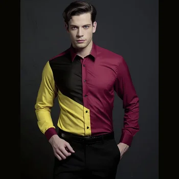 2023 Есенно-Зимни Нови Мъжки ризи С Голяма яка-поло, Модерен, Подходящи По цвят, Приталенные Мъжки ризи С дълъг ръкав