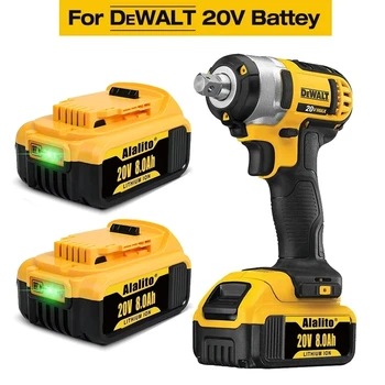 За Dewalt DCB200 20V 8.0 AH/6.0 Ah/12.0 Ah Взаимозаменяеми батерия, Съвместим с Батерия за инструменти Dewalt 18V/20V + зарядно устройство