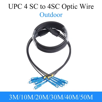 Оптичен проводник на UPC от 4 SC до 4 SC Оптичен Однорежимный 4-жилен Външен Удлинительный кабел Симплексный Пластир кабел 3 М/10 М/20 М/30 М/40 М/50 М