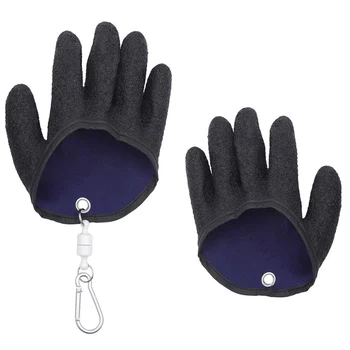 Риболовни ръкавици за риболов, мини, от трайни трикотаж, водоустойчив на целия пръст, работни ръкавици със защита от порязване, закопчалката ляво + дясно, дрехи за защита на ръцете