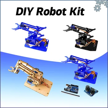 Направи си САМ Kit Robot 4 DOF В Разглобено Формата на Акрилна Механична Ръка Робот-Манипулатор Claw за Обучение на Arduino Maker