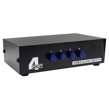 4-портов AV-превключвател, RCA-ключа, 4 входа и 1 Изход, Кутия за избор на композитни видео L/R аудио за игрова конзола STB DVD