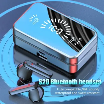 Слушалки, Bluetooth 5.2 Огледално Безжични слушалки Hi-Fi Стереогарнитуры със сензорен контрол Спортни слушалки за игри на Huawei, Xiaomi