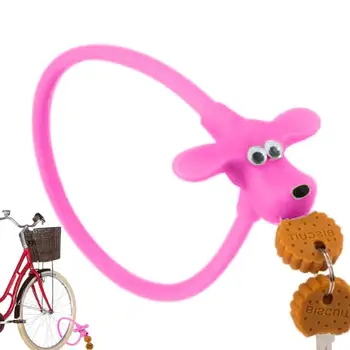 Заключване за велосипед Cartoony за заключване на велосипеда, силикон заключване за електрически скутер със сладък куче, Вело ключалки за електрически сгъваеми шосейни велосипеди, скутери