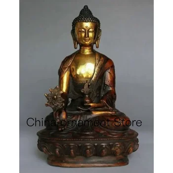 Стара бронз Месинг будизма Статуя на Бодхисатва Шакямуни Буда Бхайсаджьи Дракон