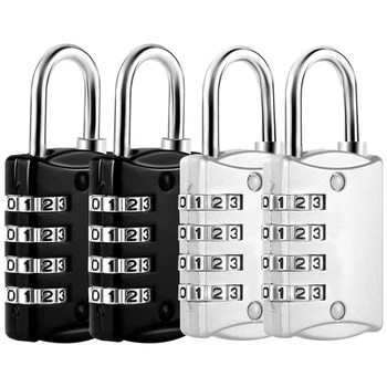 Секретни брави, 4-цифрен заключване с метален кодова ключалка, защита от атмосферни въздействия, Заключване за куфара, Брава за шкафчета за фитнес зала