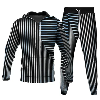 Мъжки панталони за джогинг, hoody с 3D принтом, блузи в стил мозайка, Панталони, комплект от 2 теми, градинска дрехи, ежедневни спортни дрехи, мъжки оверсайз S-6XL
