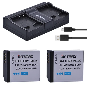 Batmax 2x DMW-BLH7 DMW-BLH7PP DMW-BLH7E Батерия + USB Двойно Зарядно Устройство за Panasonic Lumix DMC-GM1 GM1 DMC-GM5 GM5 DMC-GF7 GF7 DMC-GF8