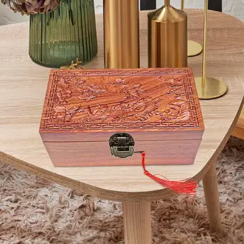 Дървена кутия-органайзер за бижута, многоцелеви запирающийся калъф за бижута за спални
