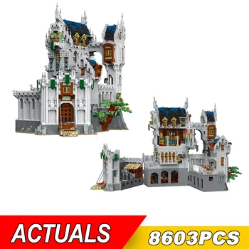 НОВИ 8603шт Строителни блокове модел на средновековен замък MOC Steet View В събирането на Набор от тухли за замъка, Играчки за деца, Подарък за Коледа