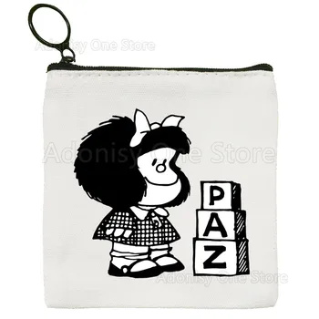 Дамска чанта Mafalda от чиста бяла кърпа ръчно изработени портмонета за монети, чанта за бели дъски