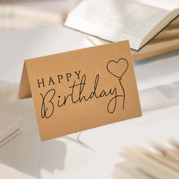 5шт /комплект 10 см * 14,5 cm Висококачествени Крафт хартиени картички честит рожден Ден, за рожден ден Подарък карта Опаковане Парти
