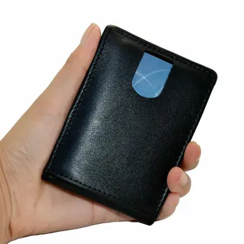 RFID Мини-Малко Портфейл от Естествена Кожа за Мъже, Кратък Ултра-Мъжки Портфейл, Мъжки Компактни Чанти, Портфейли с Доларовата Цена