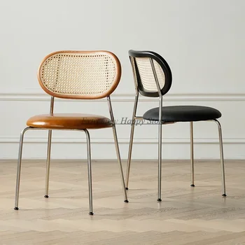Минималистичные банкетни трапезни столове, модерни и ултра леки трапезни столове с опора за гърба, Модни мебели за хола Sillas