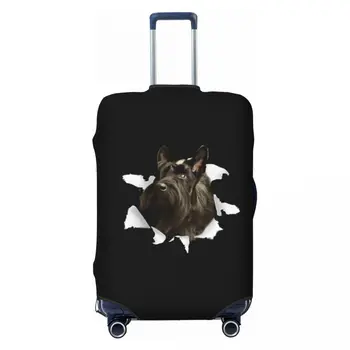 Обичай чанта за багаж за кучета Скоч териер, модерни защитни капаци за куфара Scottie, подходящи за 18-32 инча