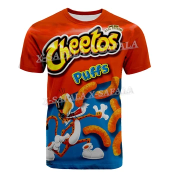 Подходящ за семейство комплекти, кълба, Висококачествени тениски с 3D-принтом Hot Cheetos food, Годишен мъж жена случайни топ с кръгло деколте-8