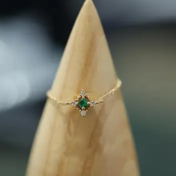 Уникално умение, emerald верига, открывающееся регулируем пръстен, пръстен, фини луксозни дамски сребърни бижута на годишнина от годеж