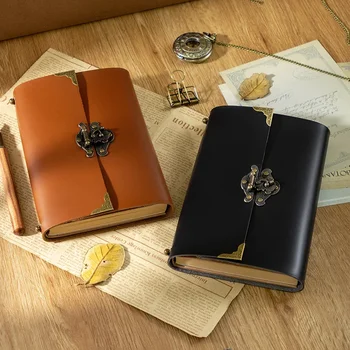 Корейската версия на ретро-бележник за пътуване, преносим дневник от изкуствена кожа, канцеларски материали, Дебели справочник за студенти