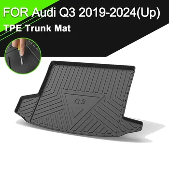 За Audi Q3 2019-2024 (по-горе) Подложка на задния капак на багажника на колата TPE, Водоустойчив Нескользящие Гумени Аксесоари за товарни Лайнери