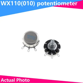 2 ЕЛЕМЕНТА WX110 (010) 6 mm Кръгъл Метален Вал С Однооборотным Тел резистором, Потенциометър с намоткой 1k 2.2 k 3.3 k 4.7 K 5.6 k 6.8 k 10k 22k ома