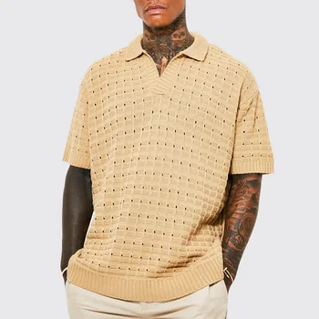 изискана лятна дизайнерски версия на Новия приходи, Мъжки свободна еластична риза с къси ръкави, пуловери, ежедневни тениски с къси ръкави, Качество