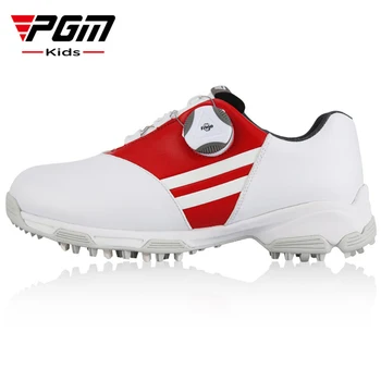 PGM Нова устойчива на плъзгане детски спортни обувки за голф, маратонки с въртящи се шнурками, Водоустойчив ежедневни обувки за спорт на открито, за момчета